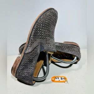 H.S. TRASK Shoes Womens Ali Perforated Leather Green Slip On Comfort Flats 7